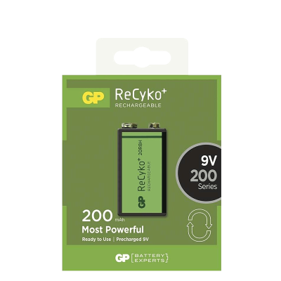 Pila recargable GP recyko+ 9V