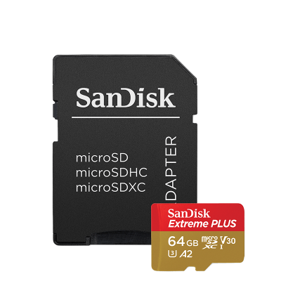 SanDisk extreme micro SDXC 64GB V30 + adaptador