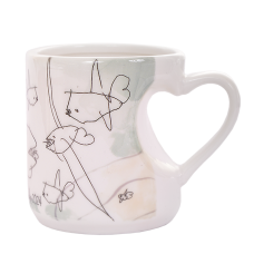 Taza de cerámica con foto y detalle de corazón 280 ml